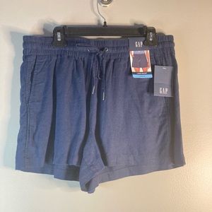 NWT Gap Women’s Linen Shorts 
L Navy 
Comfort Beach Vacation Cotton